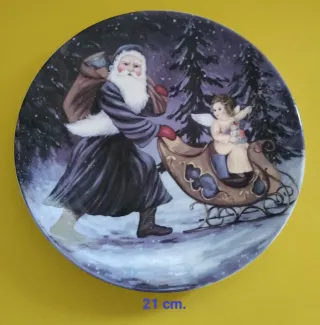 Plato decorativo porcelana Papá Noel