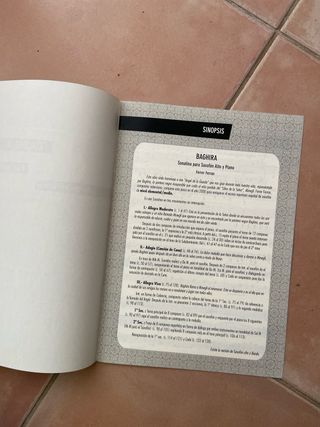 Partitura Baghira Ferrer Ferran Saxo Alto y Piano