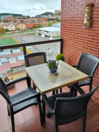 4 Sillas de Jardín/Terraza Negras