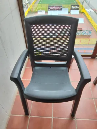 4 Sillas de Jardín/Terraza Negras