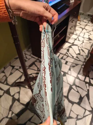 Falda bohemia vintage nudos marrón y azul