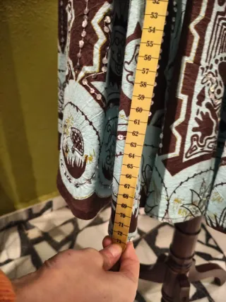 Falda bohemia vintage nudos marrón y azul