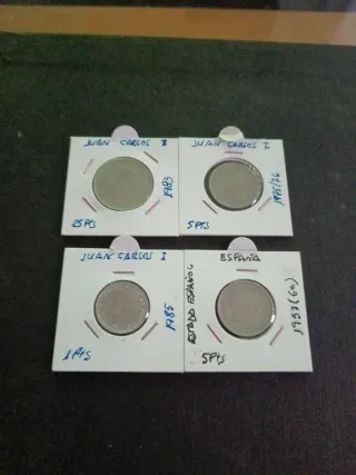 14 Monedas: 1 Isabel II Filipinas y 13 España