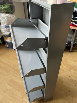 Zapatero Metálico Gris