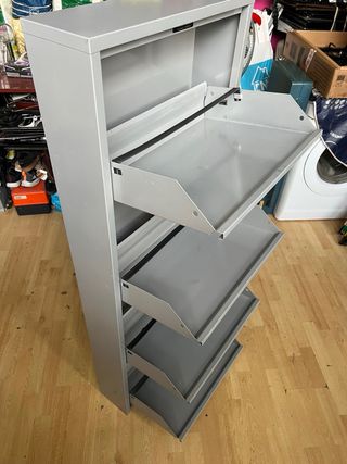 Zapatero Metálico Gris