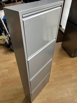 Zapatero Metálico Gris