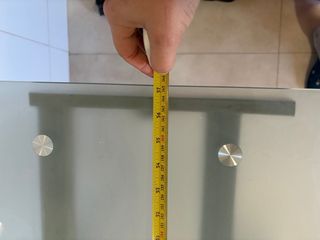 Mesa de cocina cristal y metal gris URGENTE