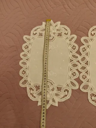 4 Centrotavola Ricamo Intaglio Cotone vintage