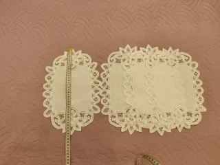 4 Centrotavola Ricamo Intaglio Cotone vintage