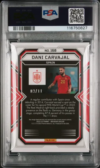 Cromo Dani Carvajal PSA 10 Obsidian 2022-23