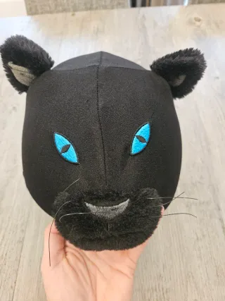 Casco esquí infantil con funda pantera