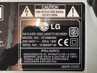 Reproductor DVD/Videograbadora VHS LG VCX8806M