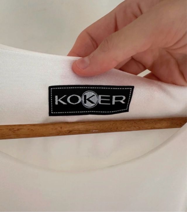 Vestido Koker blanco capas M