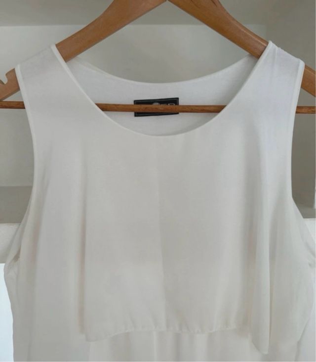 Vestido Koker blanco capas M