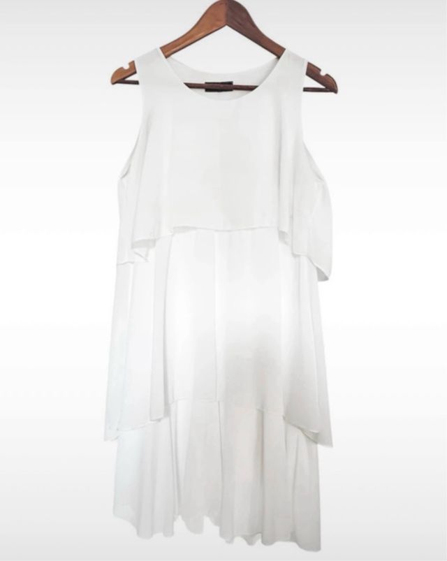 Vestido Koker blanco capas M