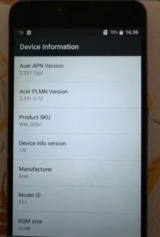 Smartphone Acer T11 32gb Preto razoável Estado