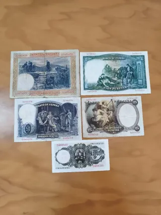 5 Billetes Antiguos Banco de España