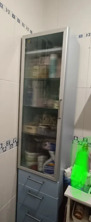 Armario baño cristal y metal