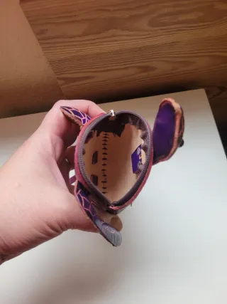 Monedero piel tortuga morado y naranja