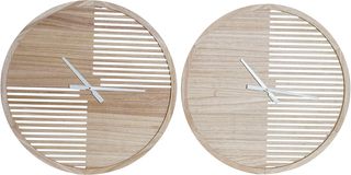 DKD Home Decor Reloj de Pared de la Marca Rayas Ma