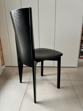 Sedia Calligaris vintage pelle legno