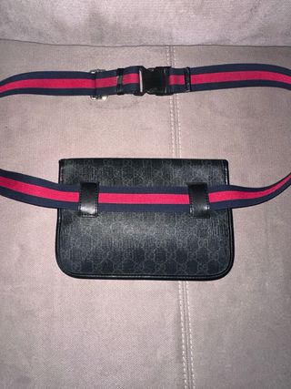 Riñonera Gucci GG Gris Roja Vintage