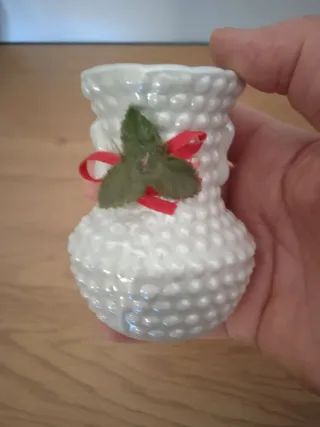 Lote 2 jarron y joyero corazon