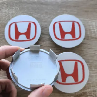 TAPABUJES HONDA 69mm GRIS MATE ROJO EMBLEMAS HONDA