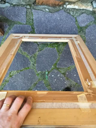 Coppia Cornici Legno Oro e Verde