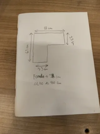 Mueble alto esquinero de cocina de madera de haya