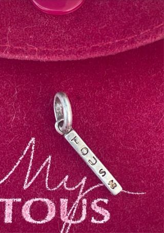 Colgante Tous Barra Logo Osito Plata