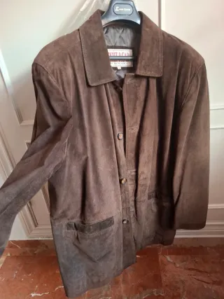 Chaqueta de piel hombre marrón