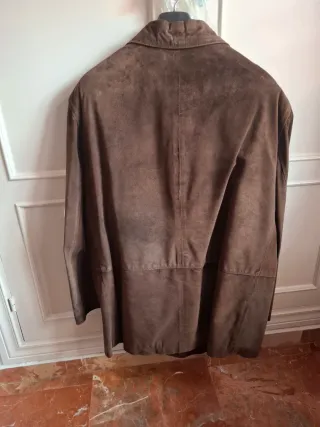 Chaqueta de piel hombre marrón