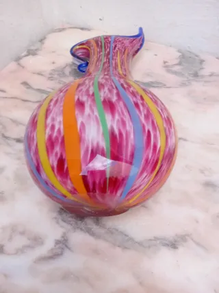 Jarrón de cristal Murano multicolor