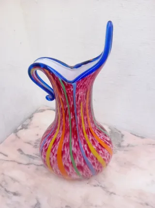 Jarrón de cristal Murano multicolor