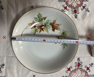 Conjunto Platos Vintage Santa Clara Hojas Doradas