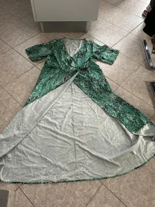 Vestito donna stampa floreale verde taglia L