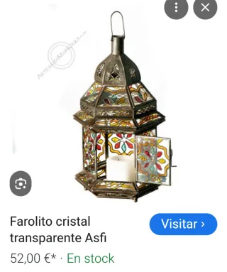 Lámpara Árabe Cristal Colgante