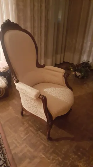 Tresillo y 2 butacas Louis Philippe Francia S. XIX