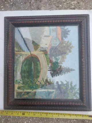 Quadro vintage con cornice in legno