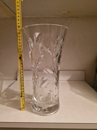 Vaso in vetro decorato altezza cm 30