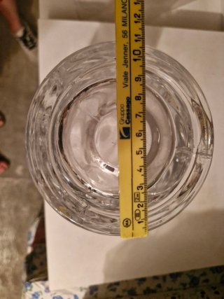 Vaso in vetro decorato altezza cm 30
