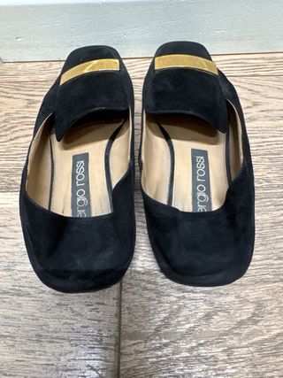 Mocassini Sergio Rossi neri c/fibbia oro