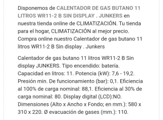 Calentador Junkers Butano Blanco