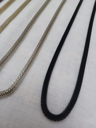 Collana multistrato argento e nero