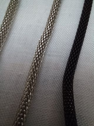 Collana multistrato argento e nero