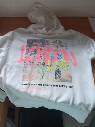 Sudadera Blanca London Love Talla M