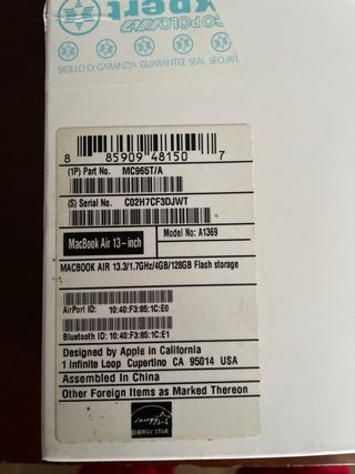 MacBook Air 2013 Grigio Argento