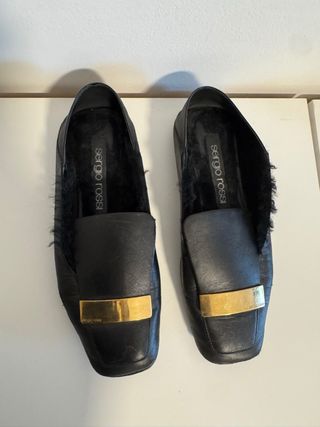 Mocassini Sergio Rossi neri con pelo