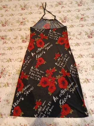 Vestido Orsay Negro y Rojo